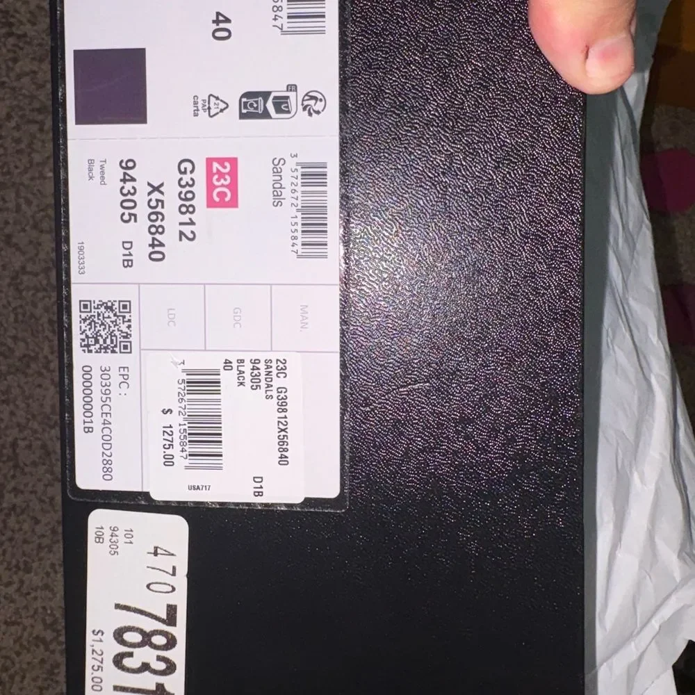 Brand new with box  CHANEL 2023 Black Tweed Sandal size 10  wedges - Picture 4 of 13